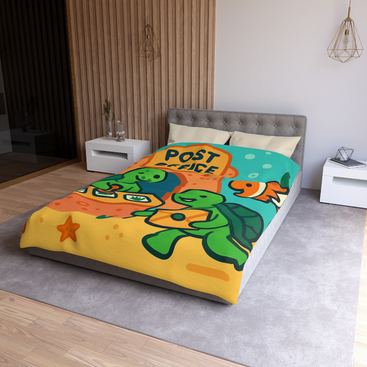 Coral Reef Post Office Run By Sea Turtles duvets for gifts