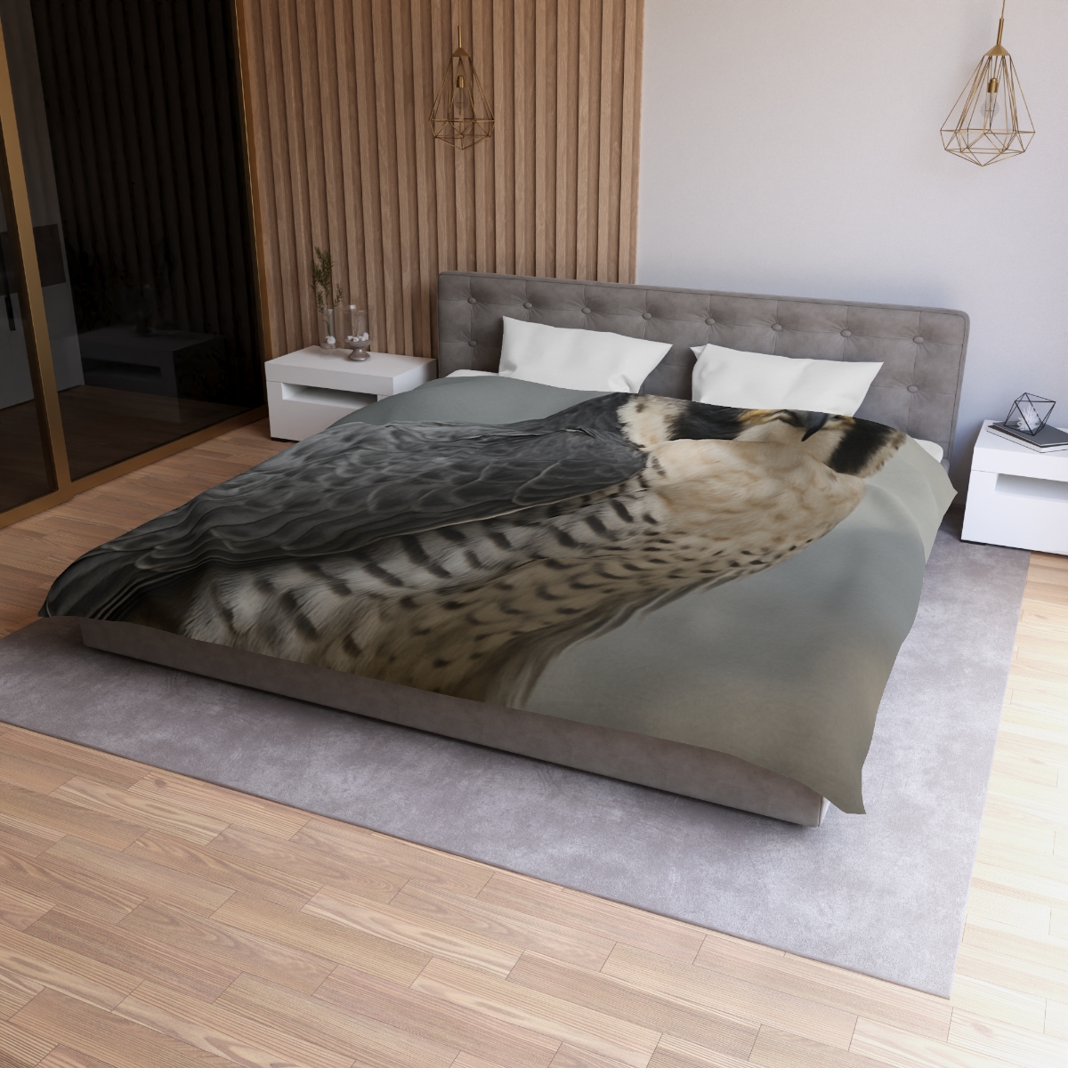Starlit Focus Peregrine Falcon personalized bedding duvets