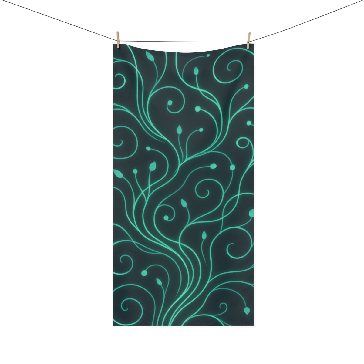 Vine Circuit Geometry stylish beach towels
