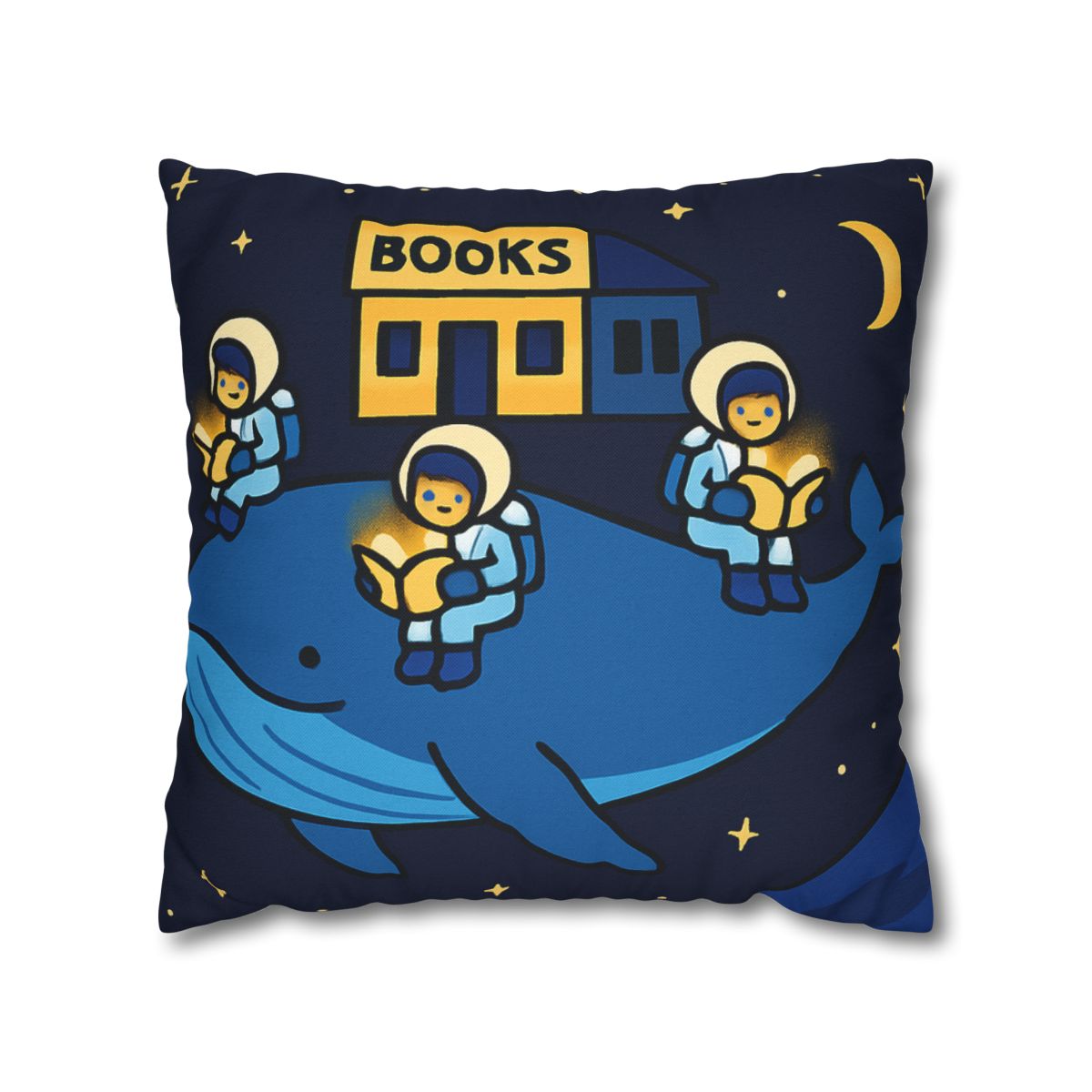 Starlight Library On A Floating Whale custom pillow cases