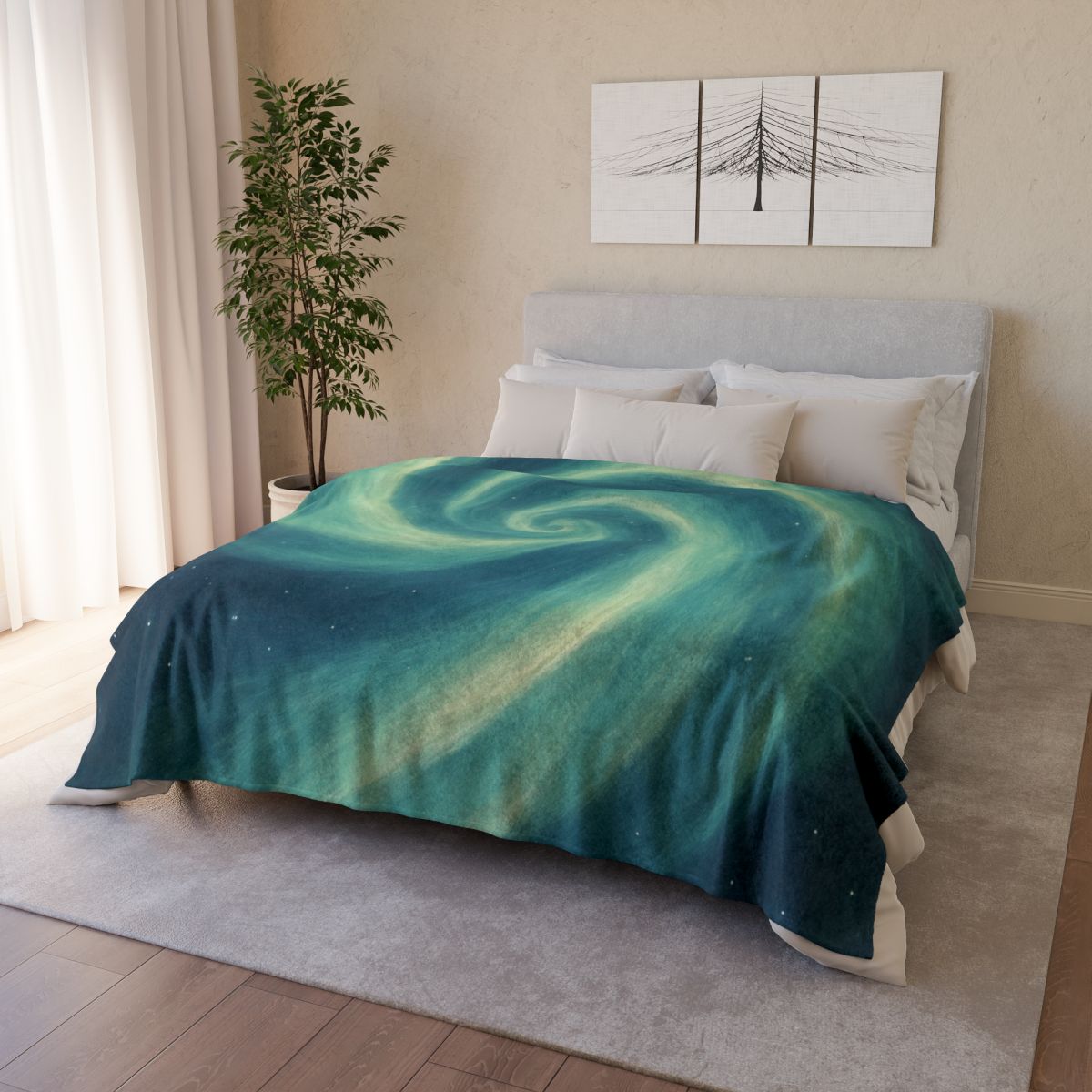 Aurora Spiral Veil soft fleece blankets