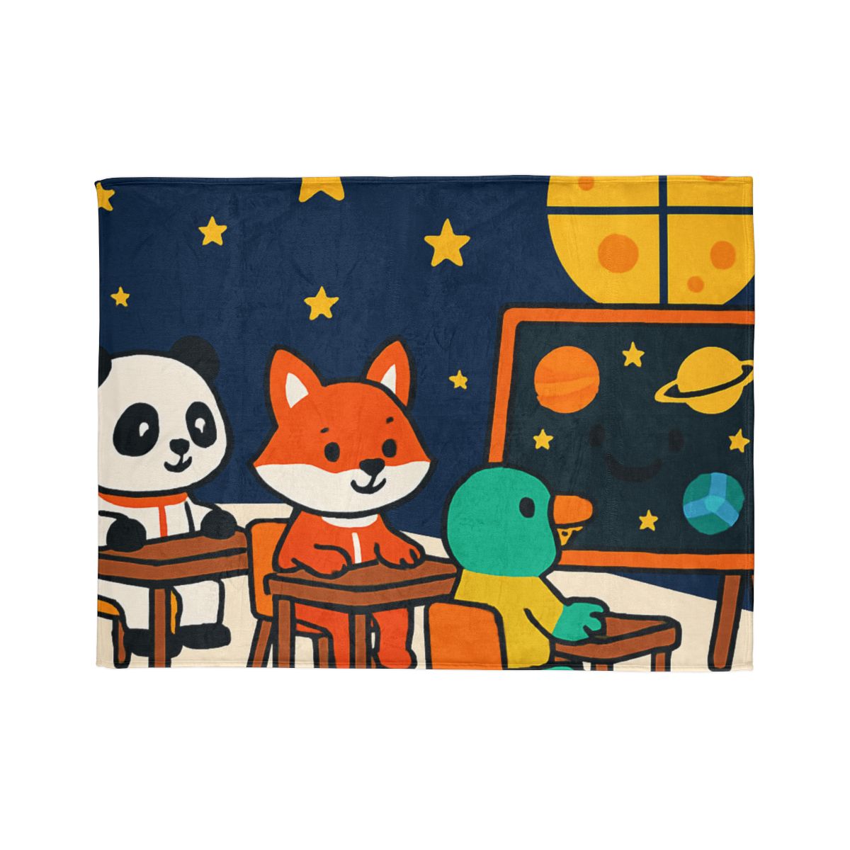 Space School For Curious Critters decorative home blankets