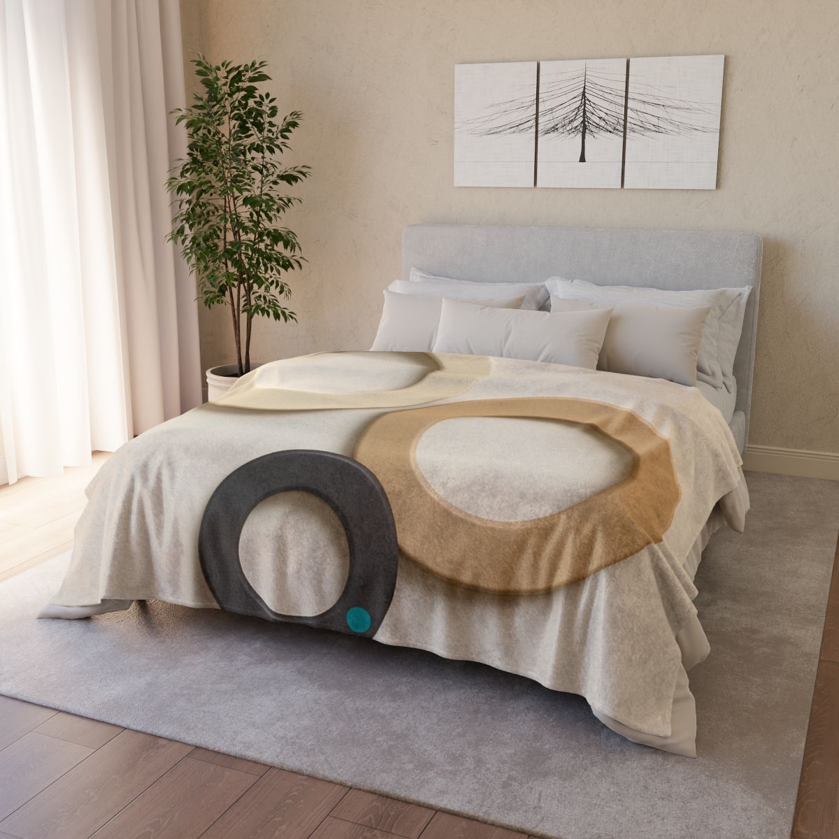 Three Balanced Rings personalized cozy blankets