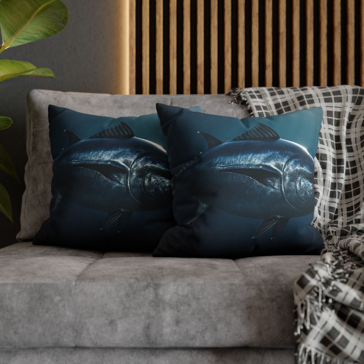 Glimmerfin Bluefin Tuna comfortable bedding pillow covers