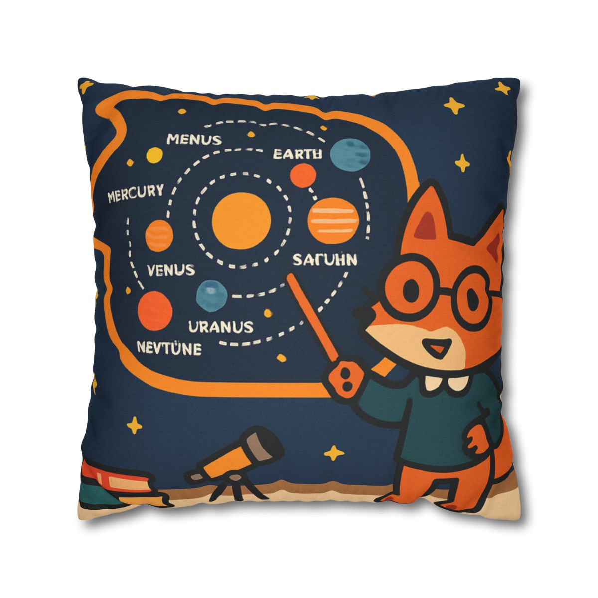 Comet Classroom With Star Map Fox trendy patterned pillow cases