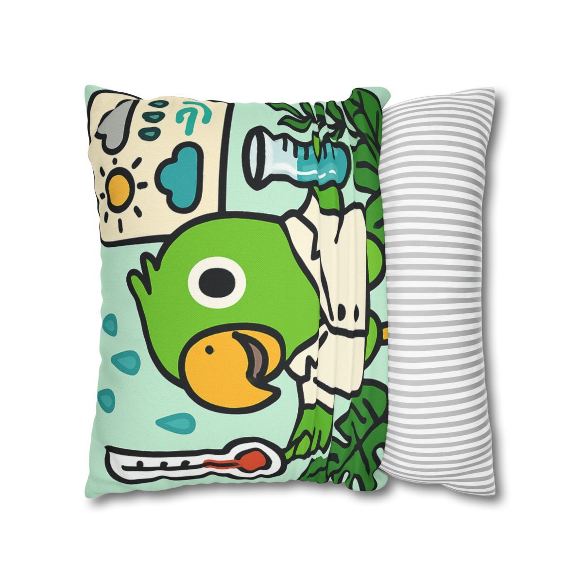 Rainforest Weather Lab With Parrot Scientist stylish decorative pillowcases