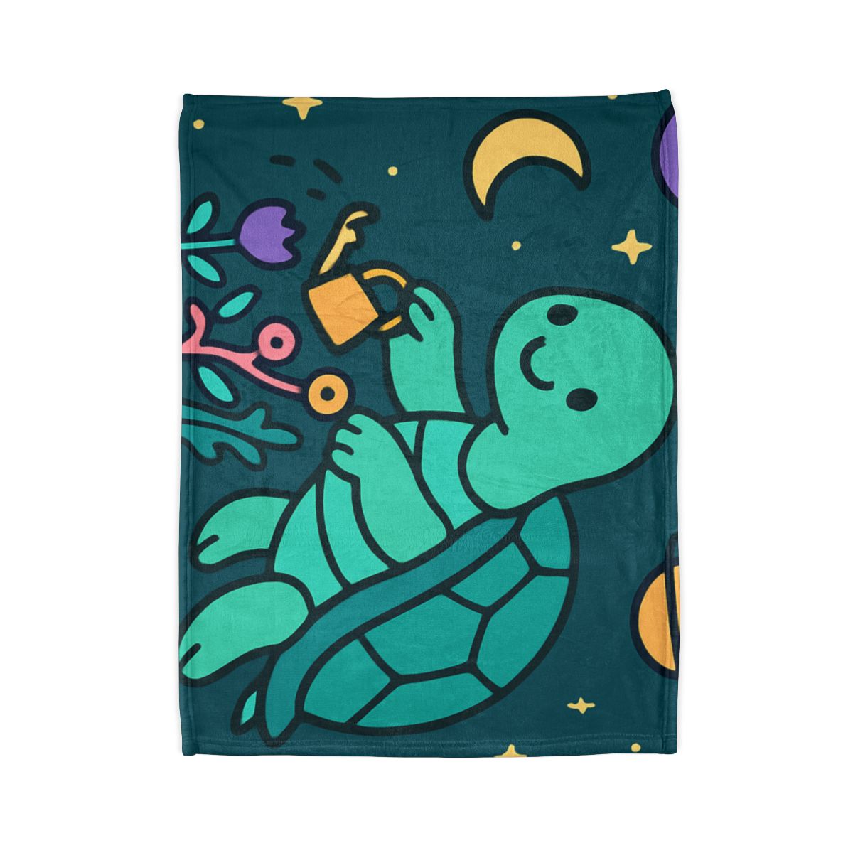Starlight Sea Turtle Garden personalized cozy blankets