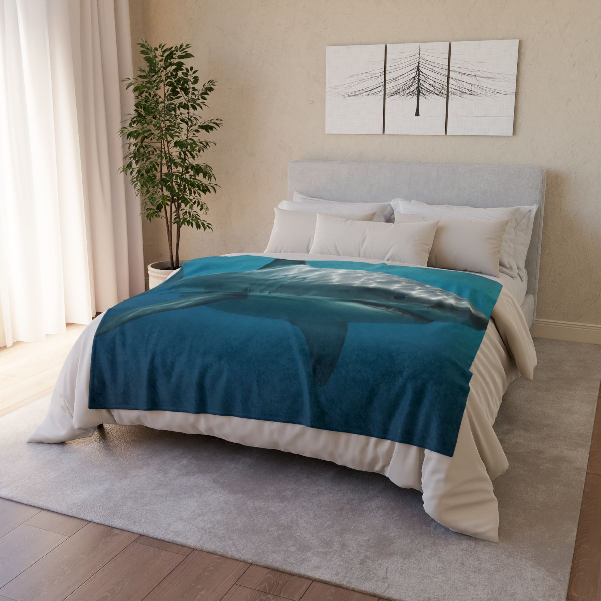 Silent Hunter Great White Shark decorative home blankets