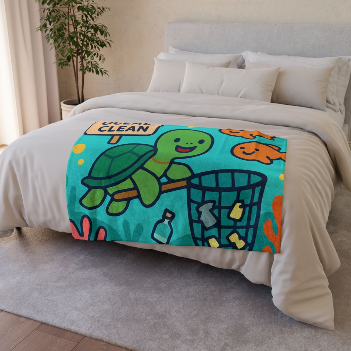 Coral Reef Clean Up Crew custom blankets