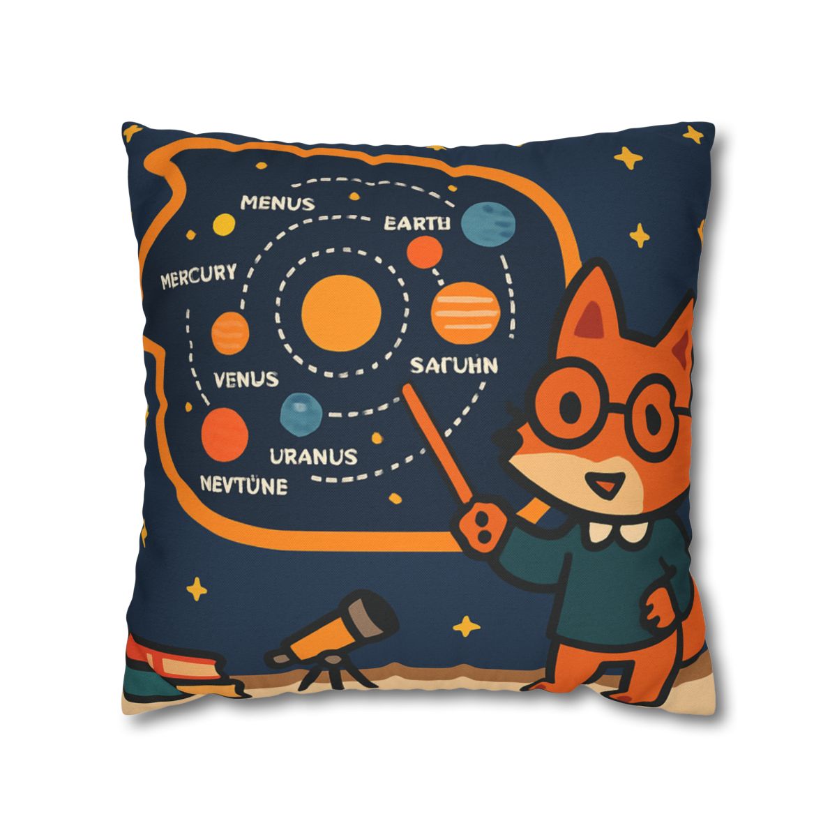 Comet Classroom With Star Map Fox trendy patterned pillow cases