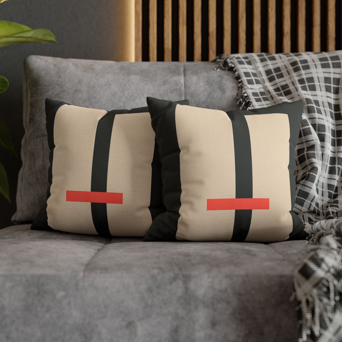 Offset Rectangle Pause personalized pillow covers
