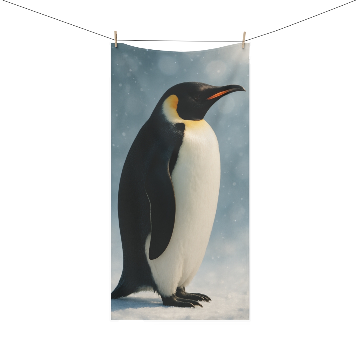Aurora Drift Emperor Penguin soft cotton towels