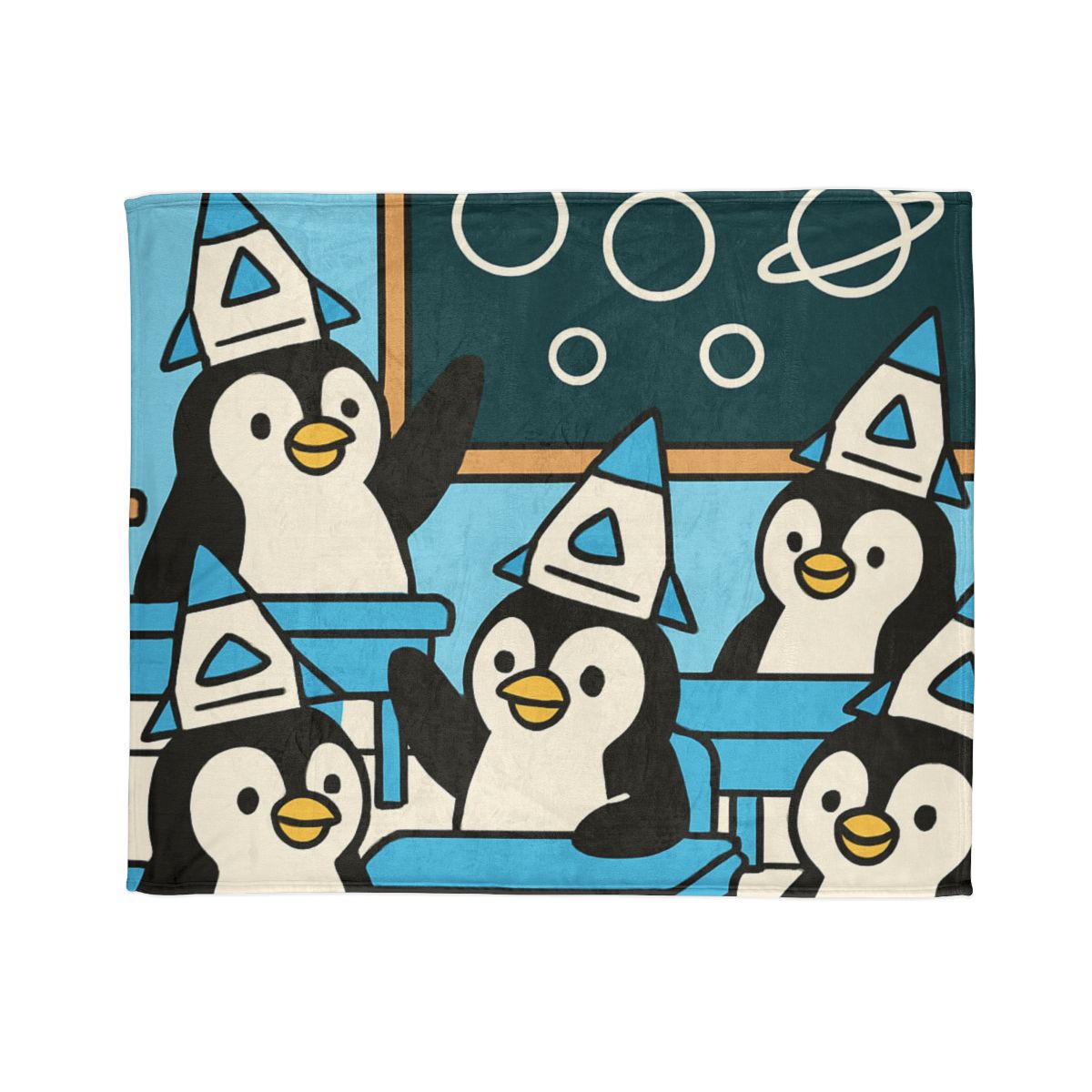 Rocket Penguin Class trendy patterned blankets