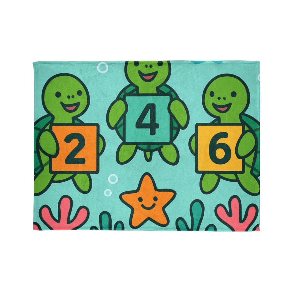 Coral Reef Math Parade Of Sea Turtles personalized cozy blankets