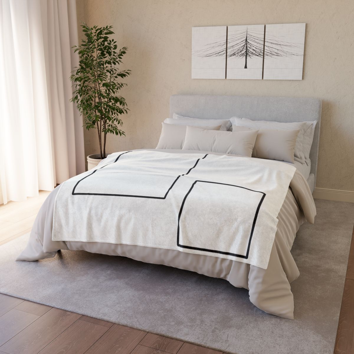 Offset Rectangle Pair With Anchor Line stylish throw blankets