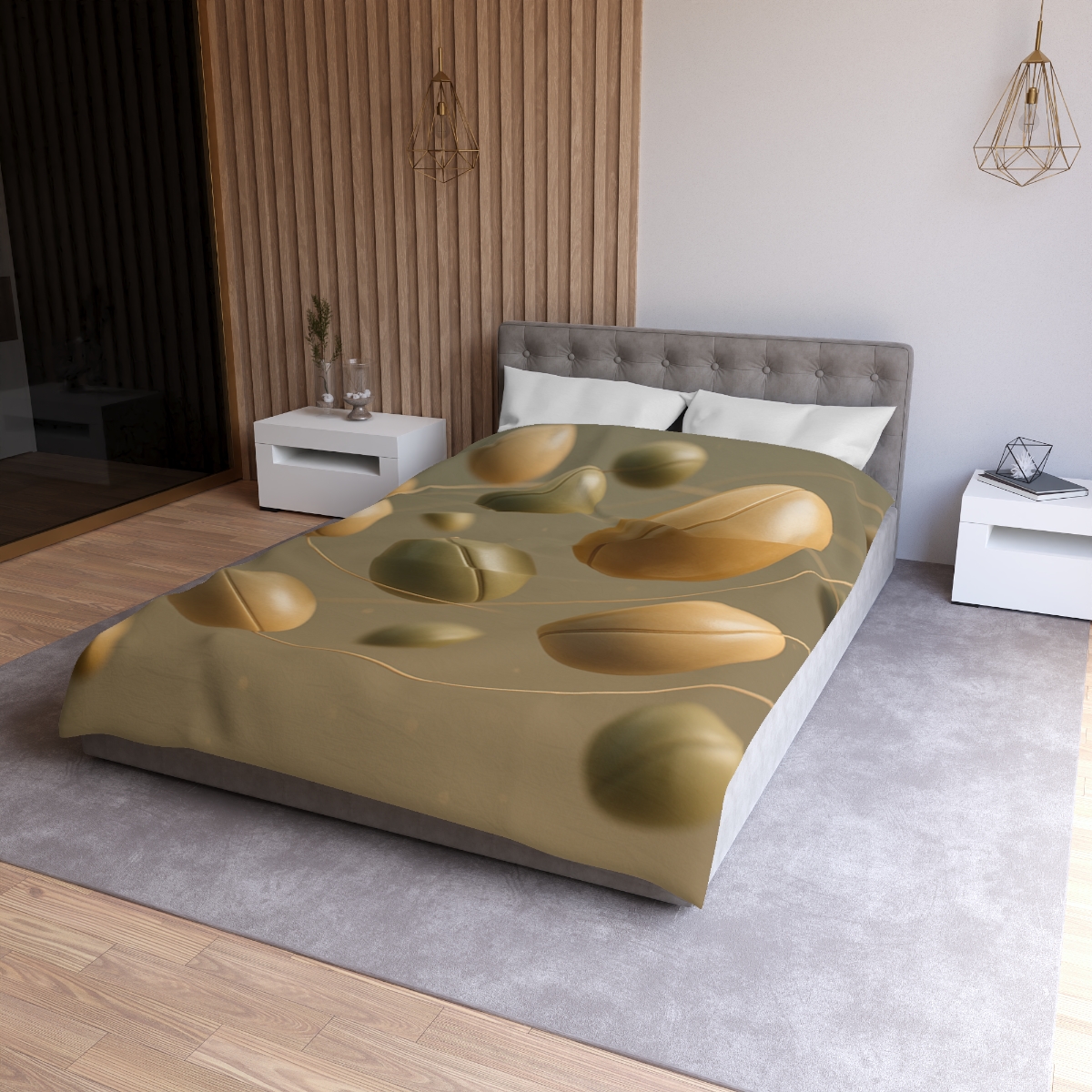 Seed Pod Orbit Cluster designer printed duvets