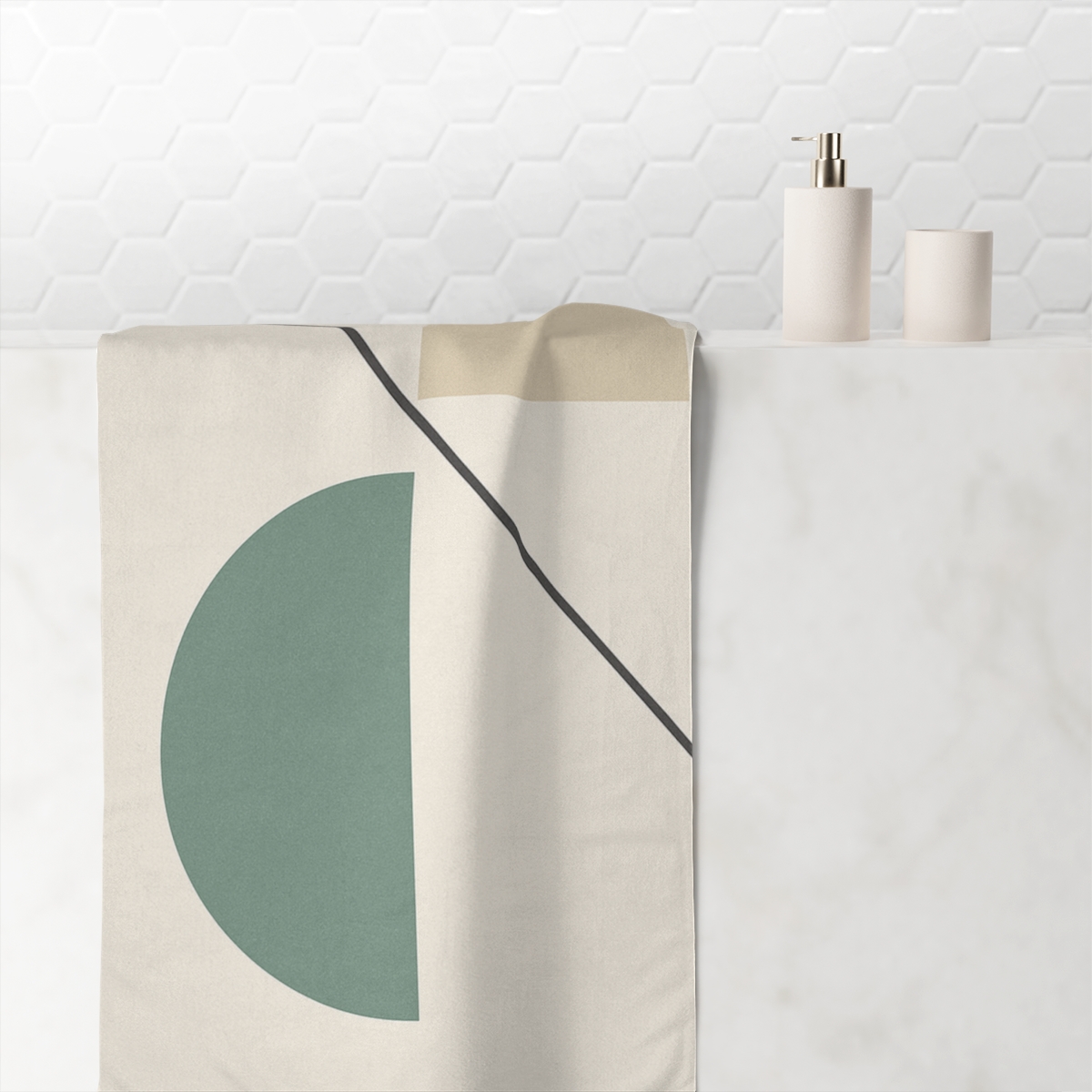 Diagonal Line And Arc Pair trendy hand towels