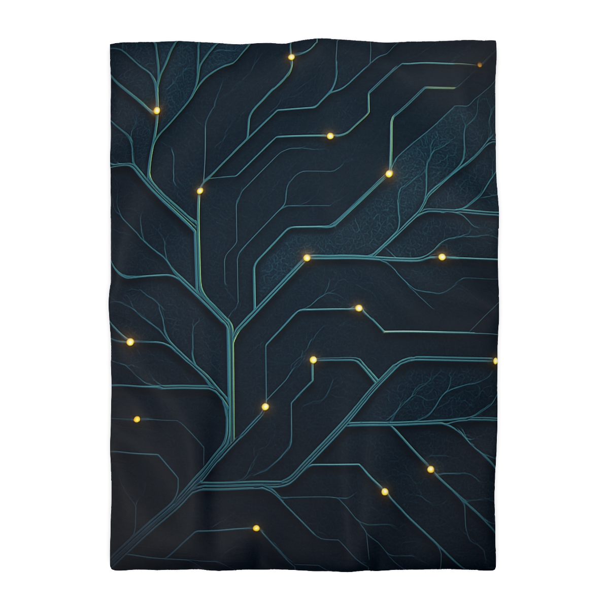 Leaf Vein Circuit Filigree designer printed duvets