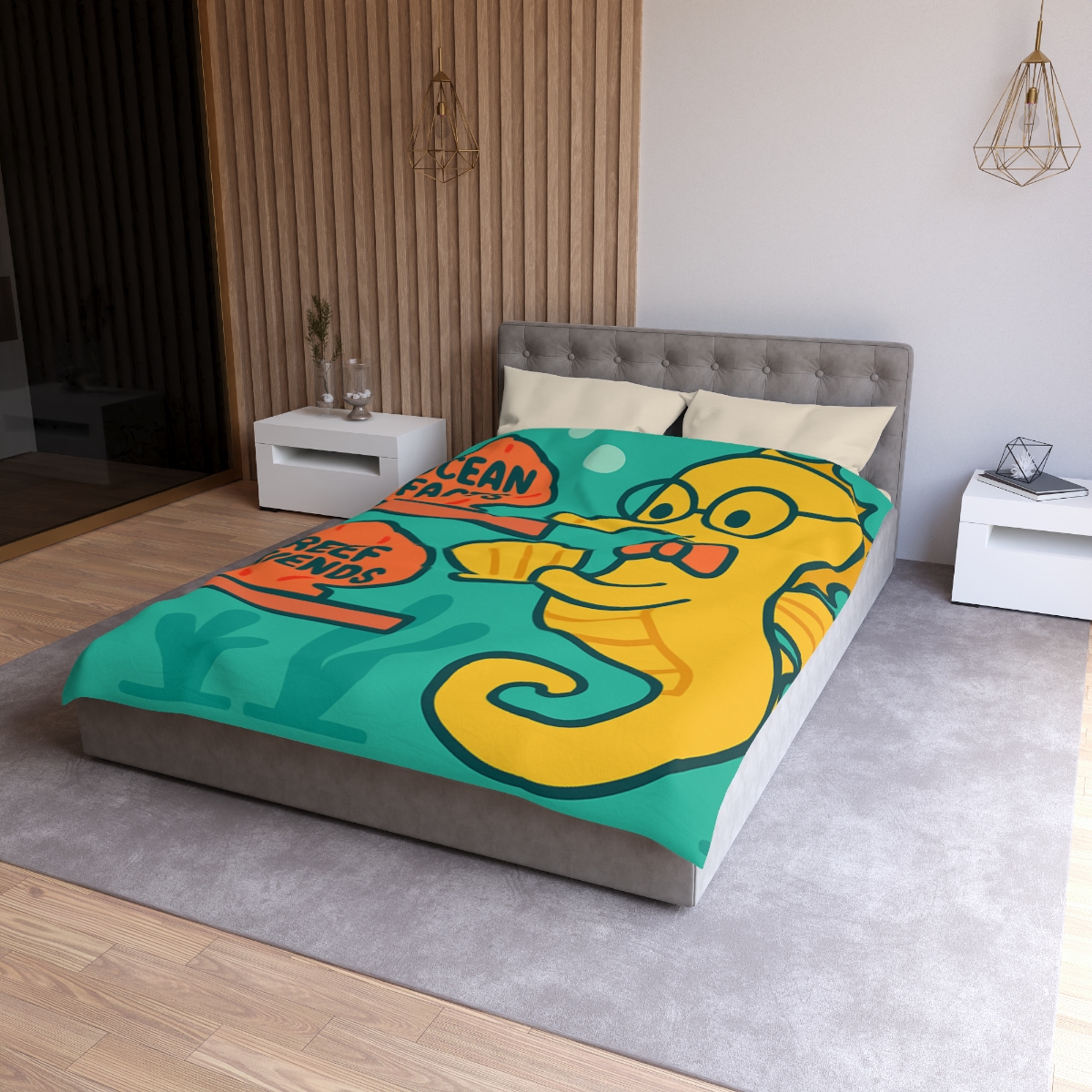 Underwater Library Of The Seahorse Librarian stylish duvet covers