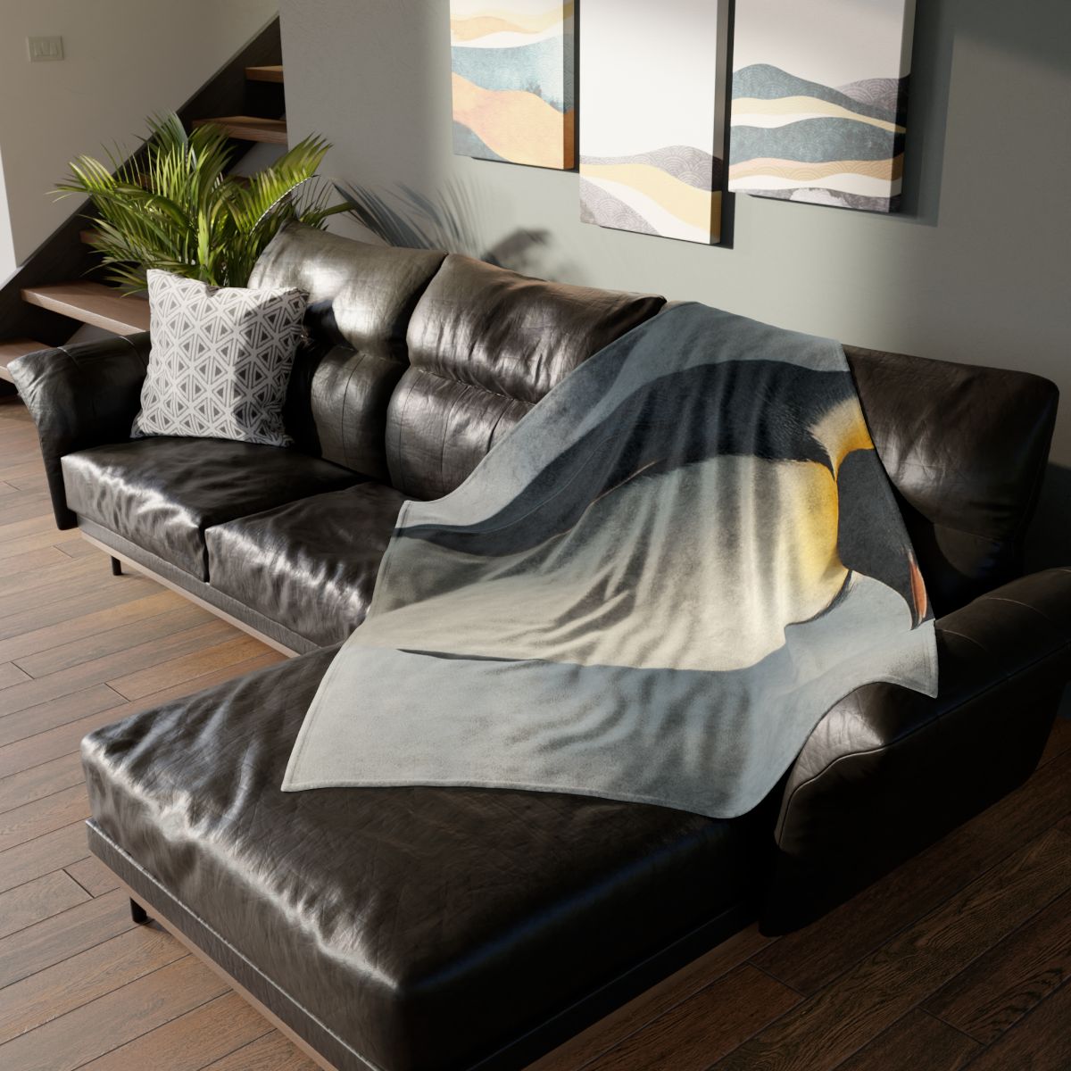 Moonlit Vigil Emperor Penguin personalized cozy blankets