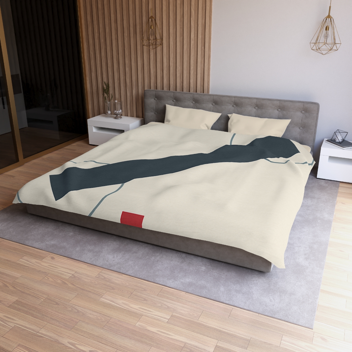 Diagonal Bar With Twin Orbits stylish duvet covers