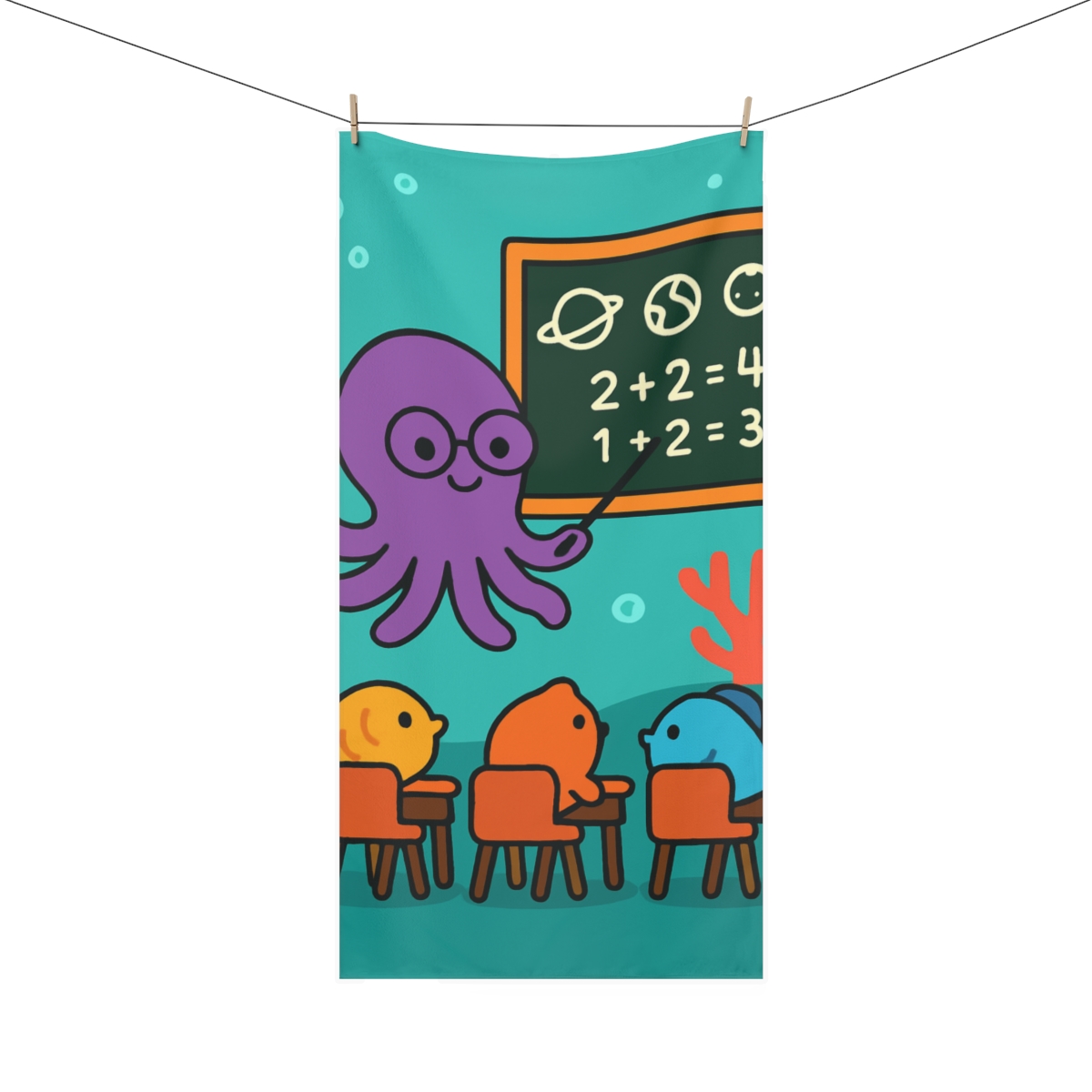 Comet Classroom Octopus custom towels
