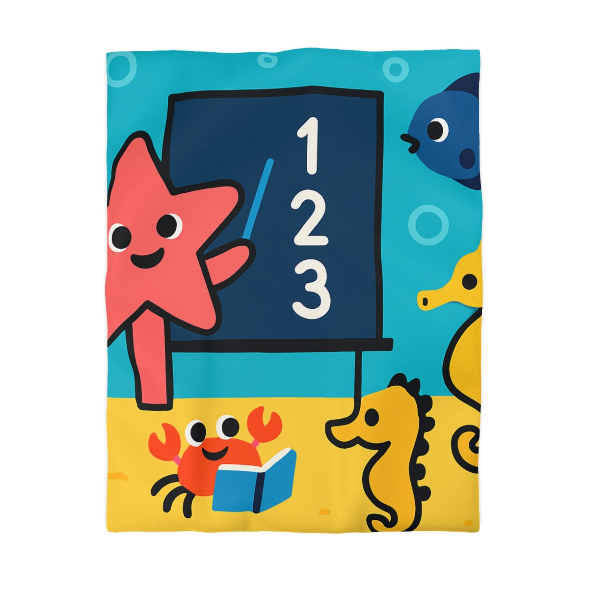 Starfish Schoolhouse Adventure designer printed duvets