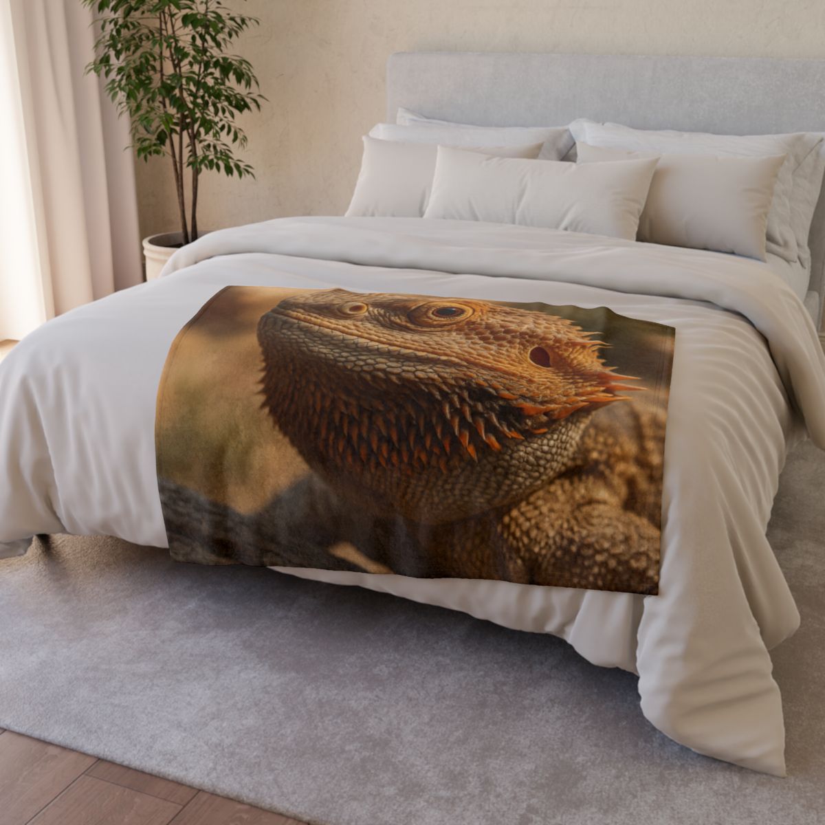 Ember Crest Bearded Dragon personalized cozy blankets