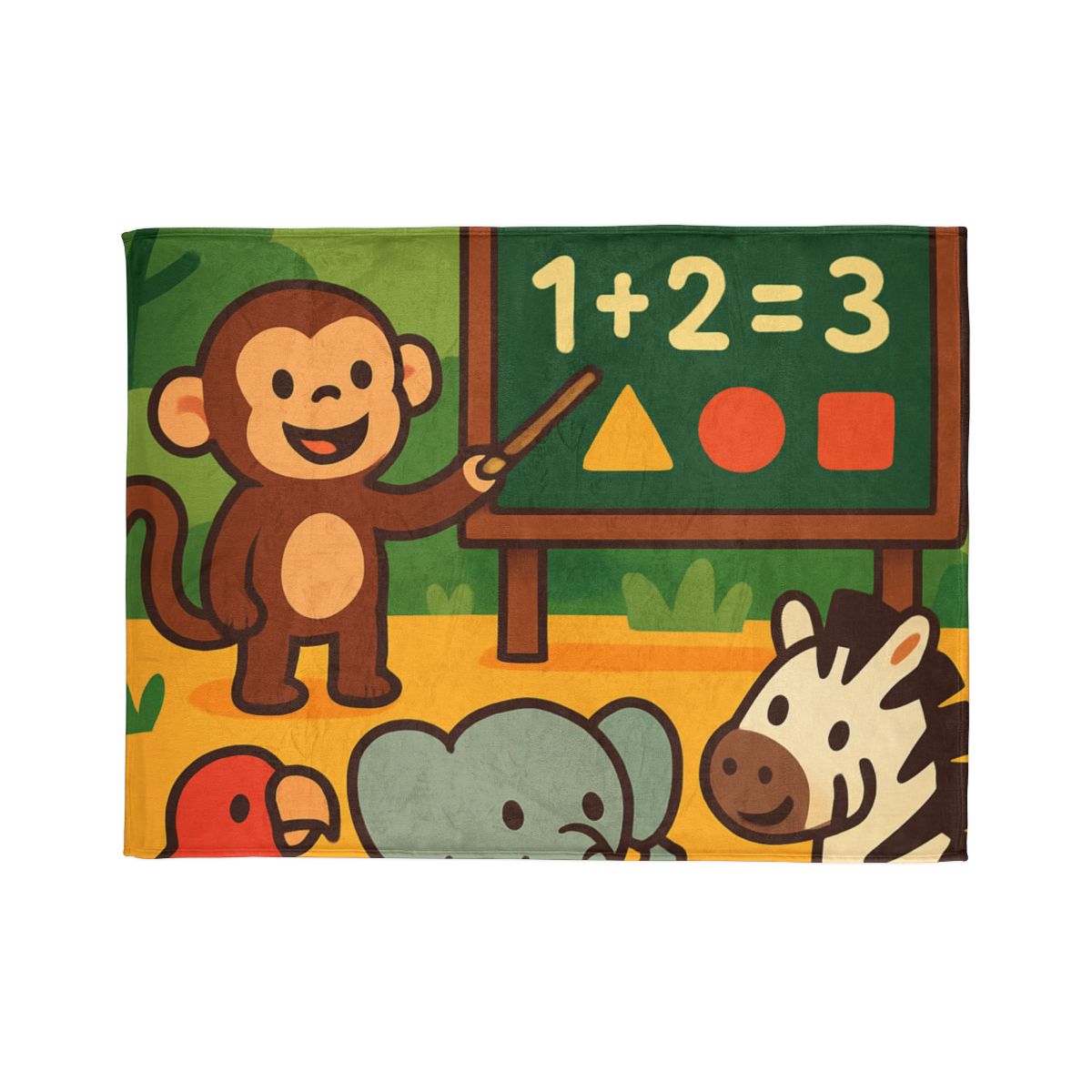 Jungle Math With Monkey And Friends trendy patterned blankets