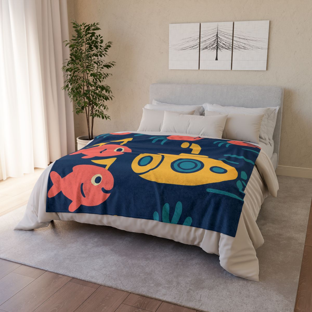 Submarine Comet Race designer printed blankets