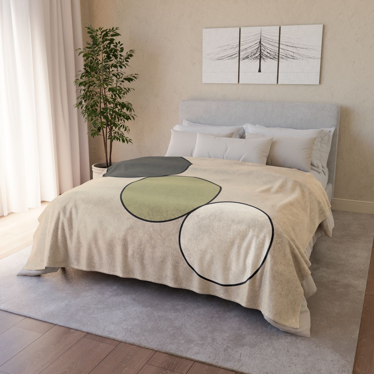 Staggered Trio Of Circles Harmony unique gift blankets
