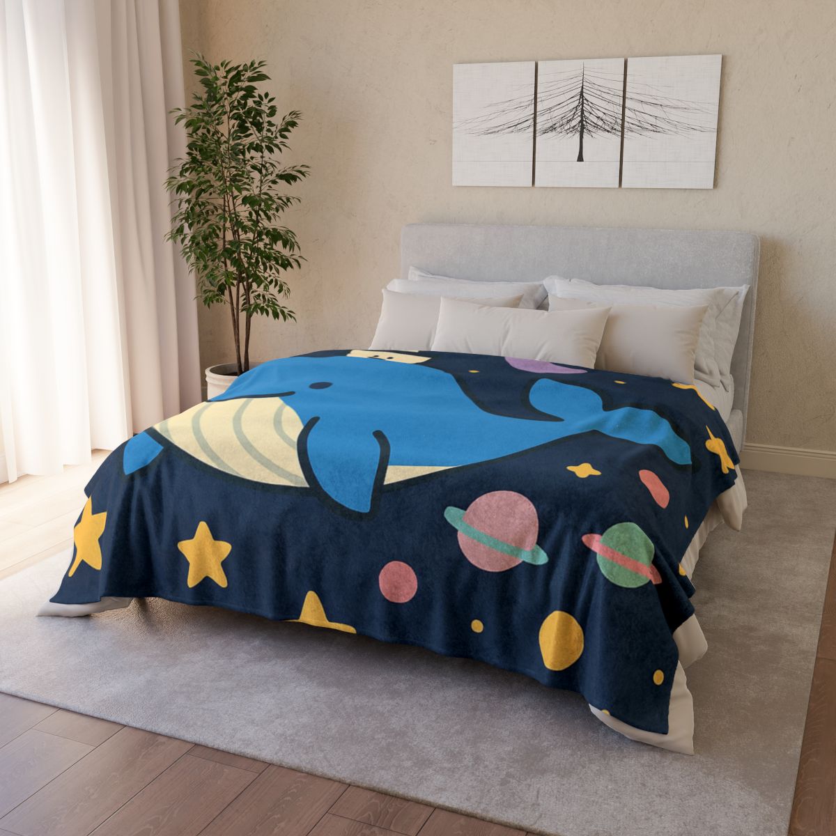 Starry Whale Adventure unique gift blanketscustom blankets