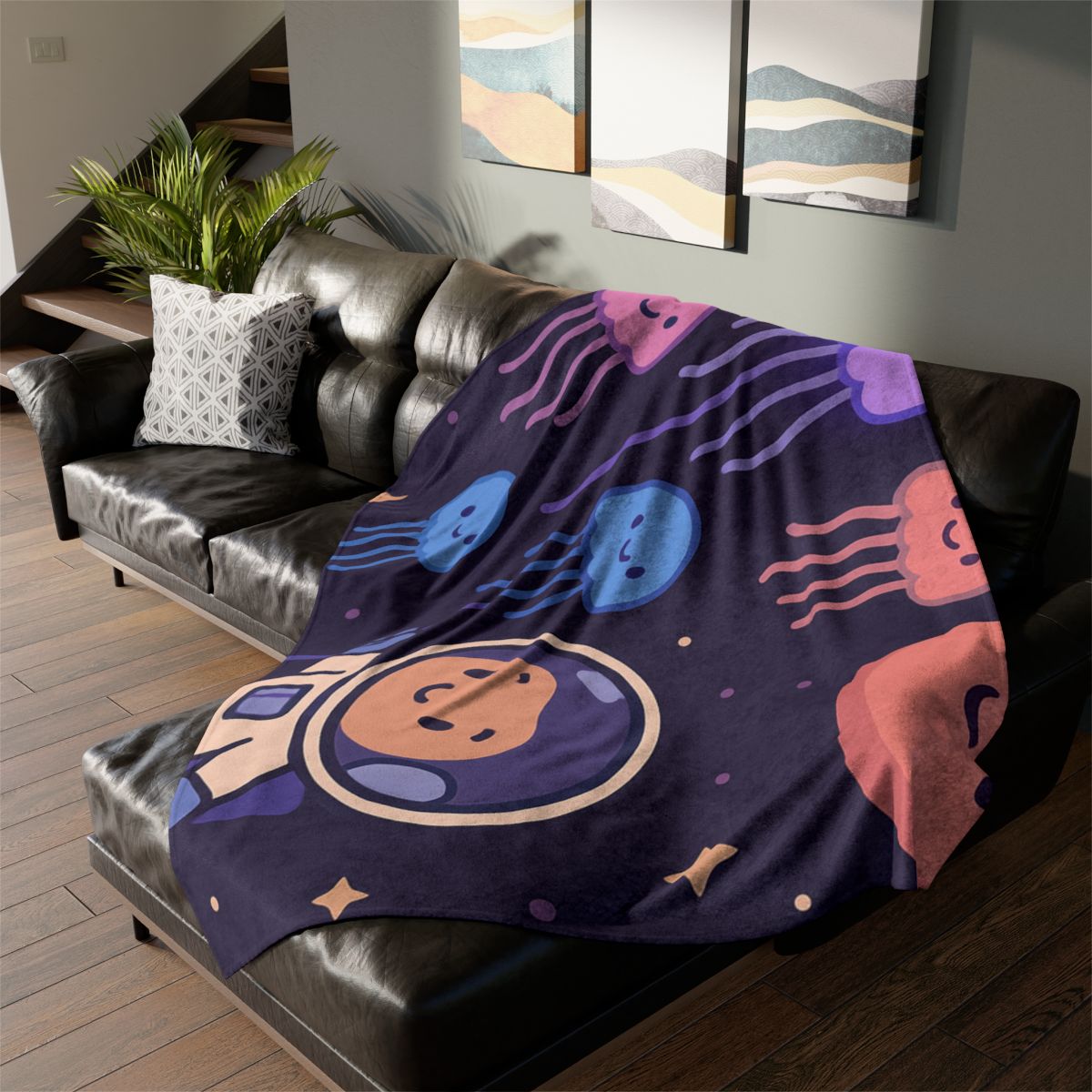 Galaxy Garden Of Floating Jellyfish custom blankets