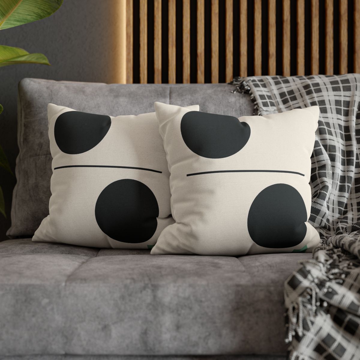 Offset Circle Bar Pairing designer print pillow cases