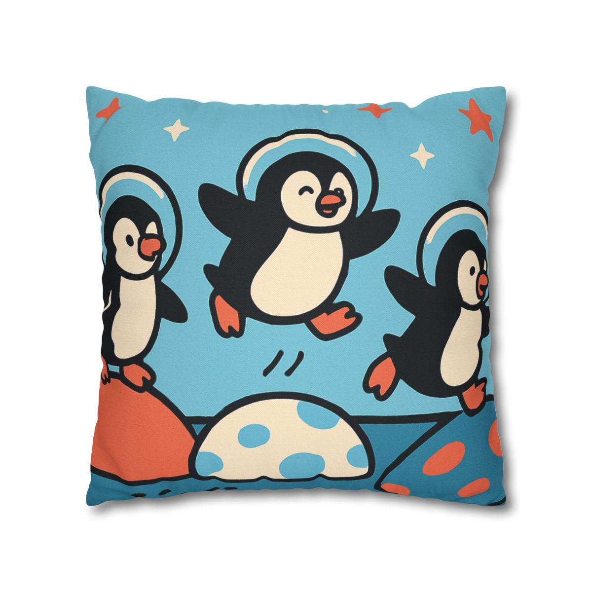 Planet Hopper Penguins trendy patterned pillow cases