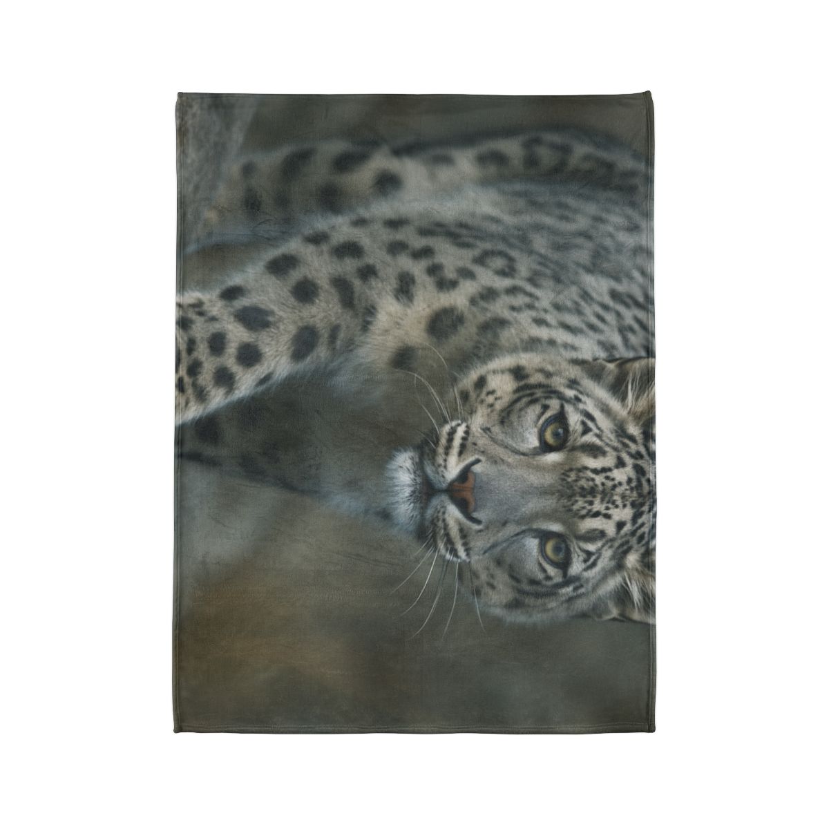 Starlit Sprint Snow Leopard soft fleece blankets