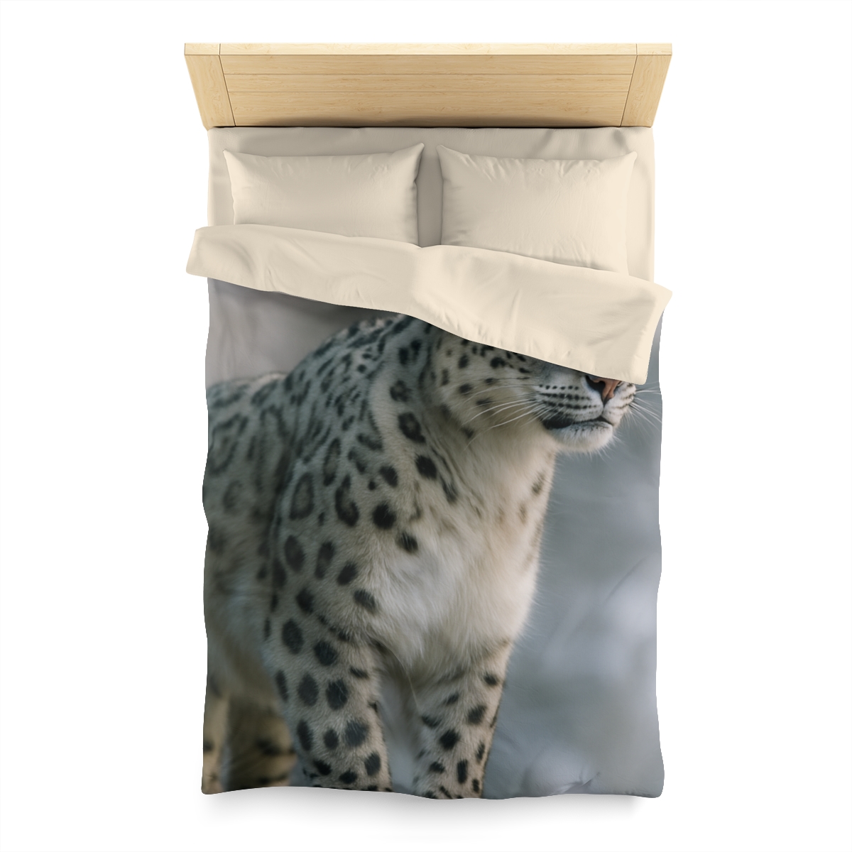 Cliff Phantom Snow Leopard soft comforter duvets