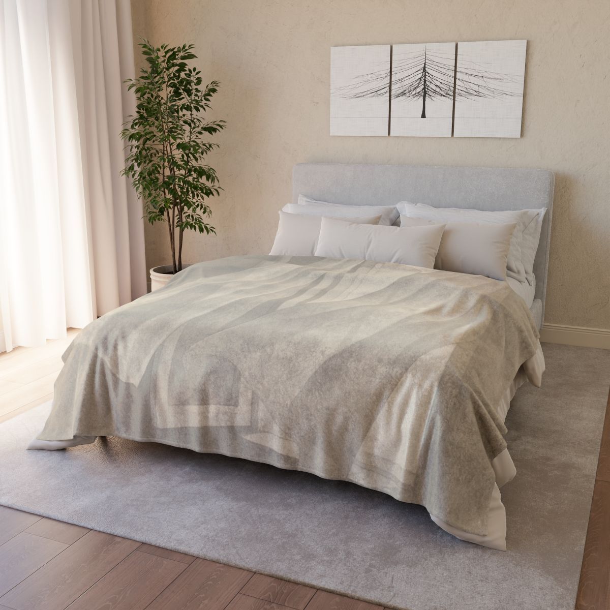 Elegant Bedroom Serenity Scene Blanket
