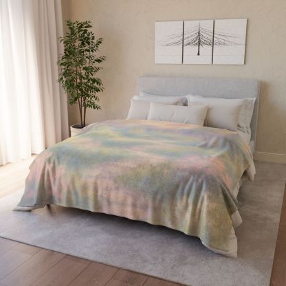 Elegant Calm Garden Scene for Interior Textiles Blanket