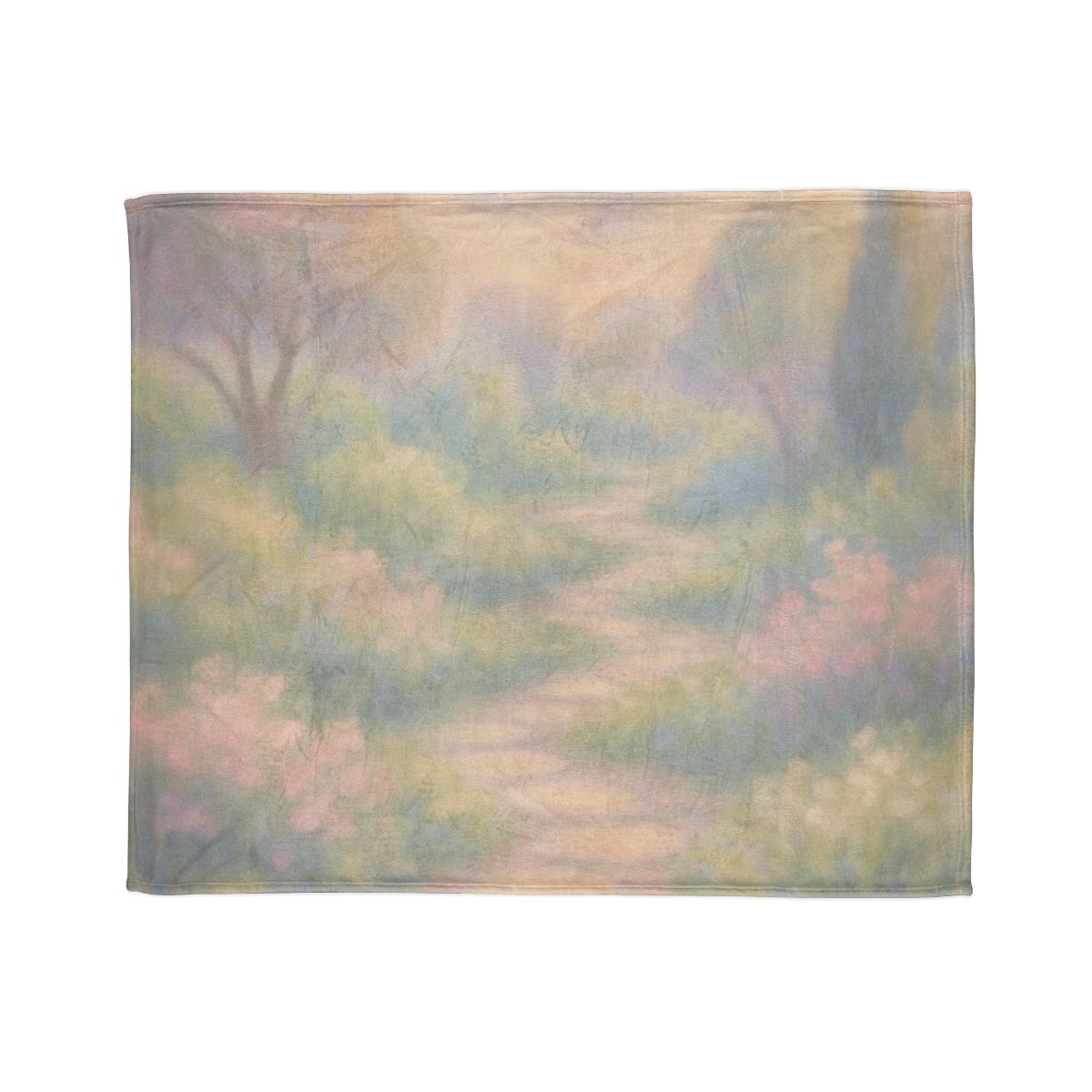 Elegant Calm Garden Scene for Interior Textiles Blanket