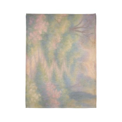 Elegant Calm Garden Scene for Interior Textiles Blanket