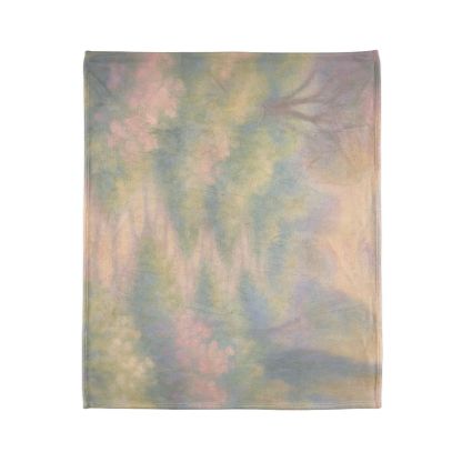 Elegant Calm Garden Scene for Interior Textiles Blanket