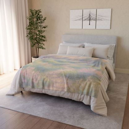 Elegant Calm Garden Scene for Interior Textiles Blanket