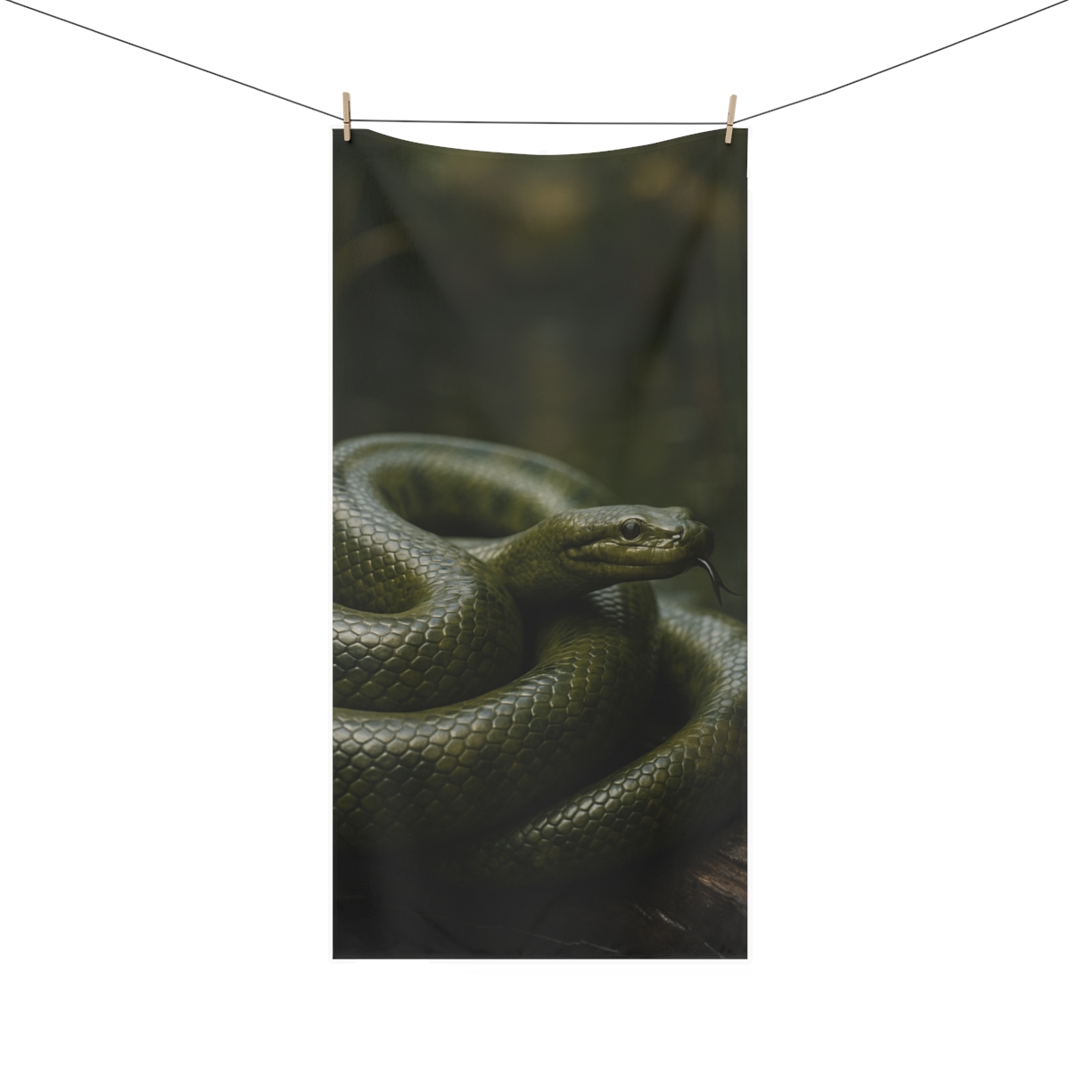 Ember Coil Green Anaconda decorative home towelscustom towels