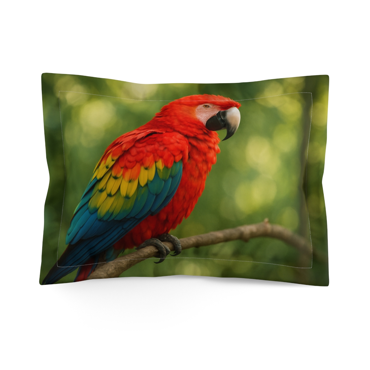 Ember Crest Scarlet Macaw stylish throw pillows