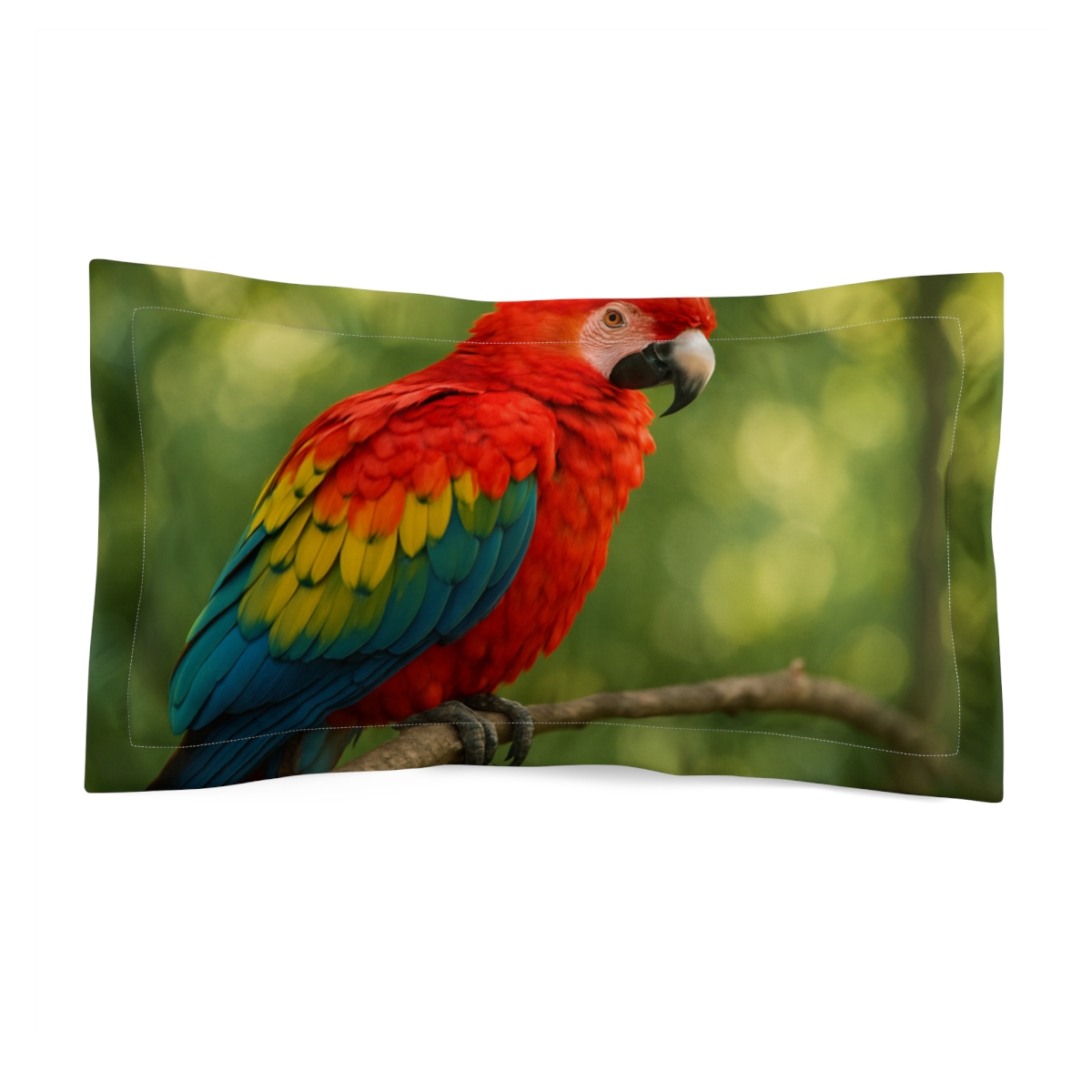 Ember Crest Scarlet Macaw stylish throw pillows