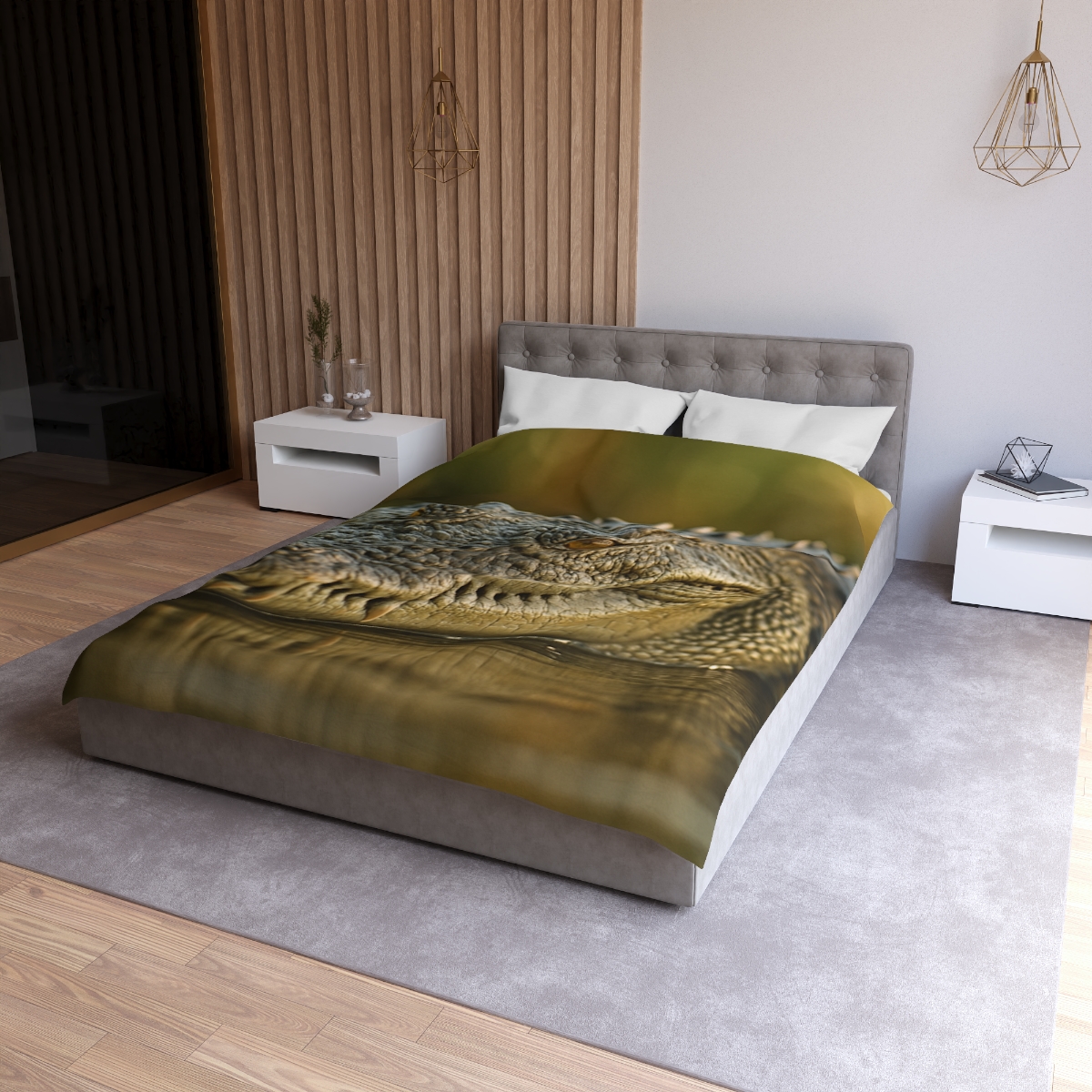 Ember Eye Saltwater Crocodile personalized bedding duvets