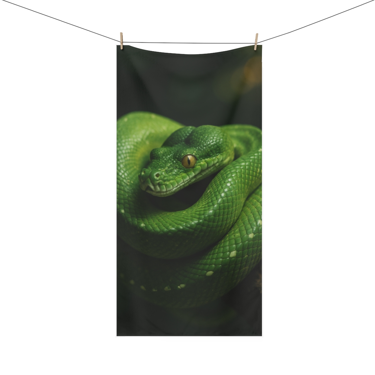 Ember Eye Vigil Green Tree Python personalized bath towels