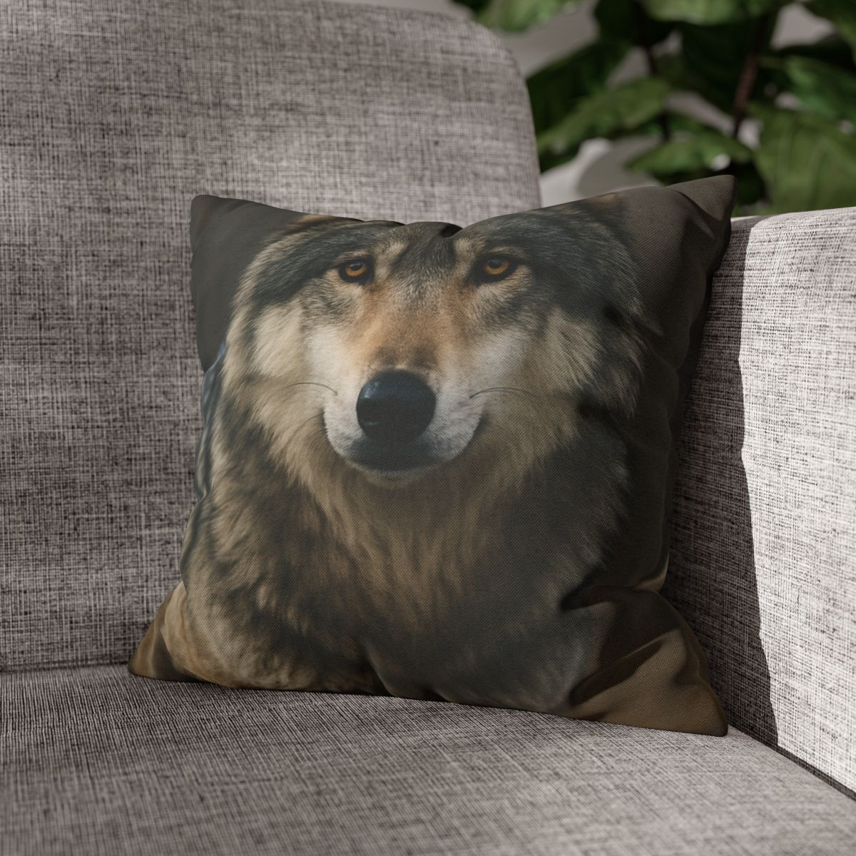 Ember Gaze Gray Wolf trendy patterned pillow cases