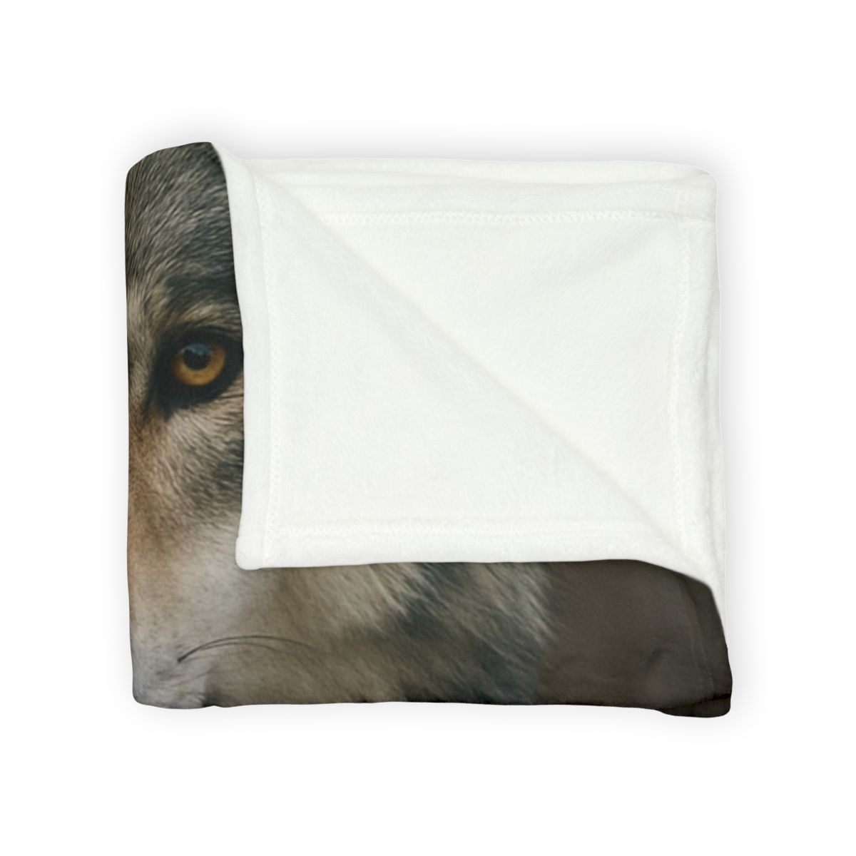 Ember Gaze Gray Wolf soft fleece blankets